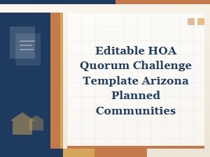 Editable Arizona Hoa Quorum Challenge Template